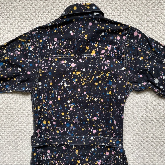 W’menswear black button front dress with multicoloured paint splatter design - Picture 12 of 16